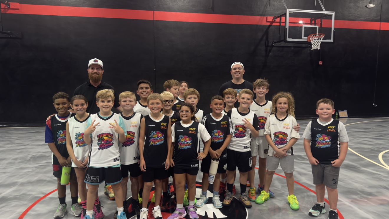 Two Next Level league teams together at center court