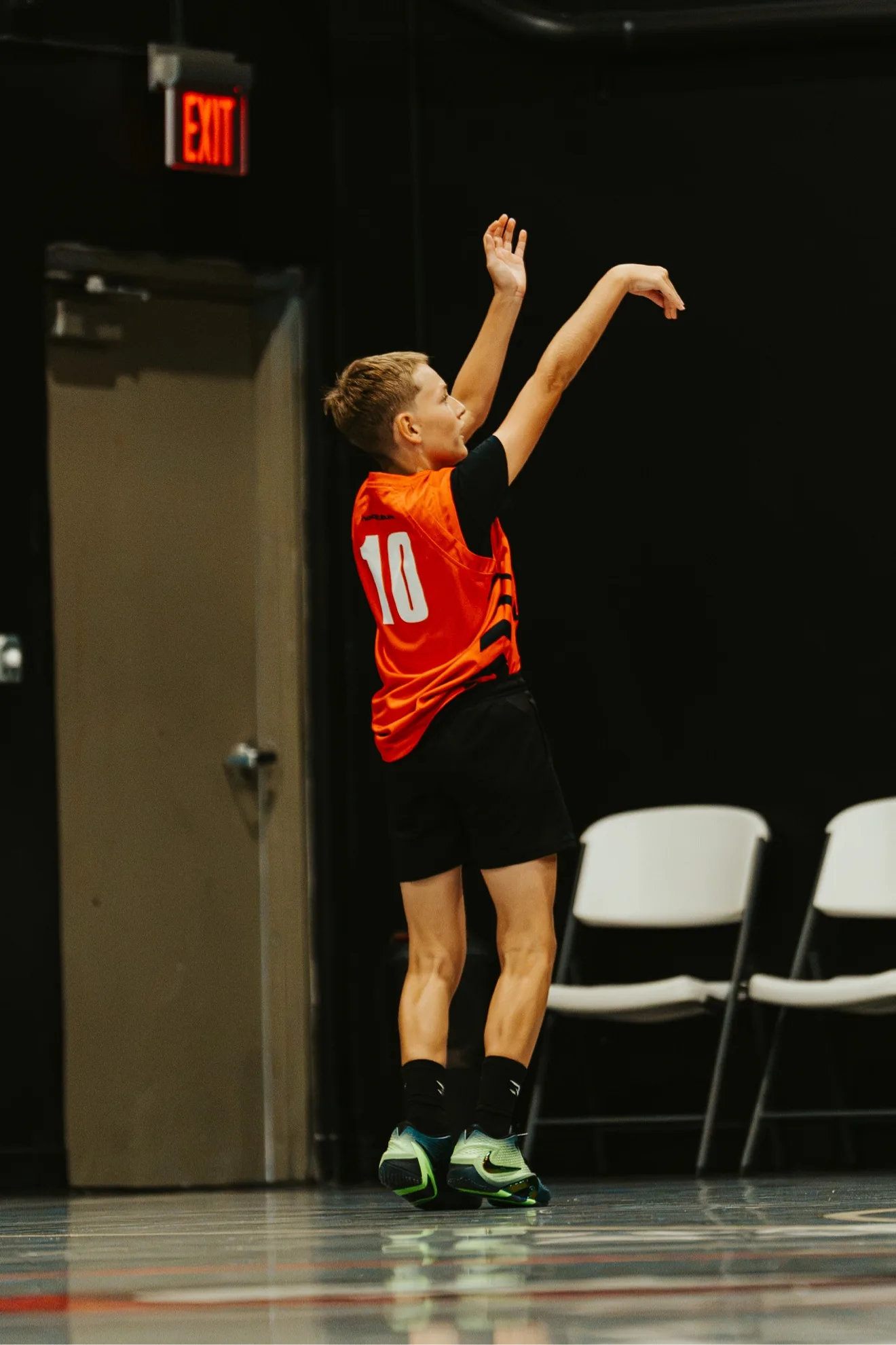 Player working on shooting form during a Next Level development session