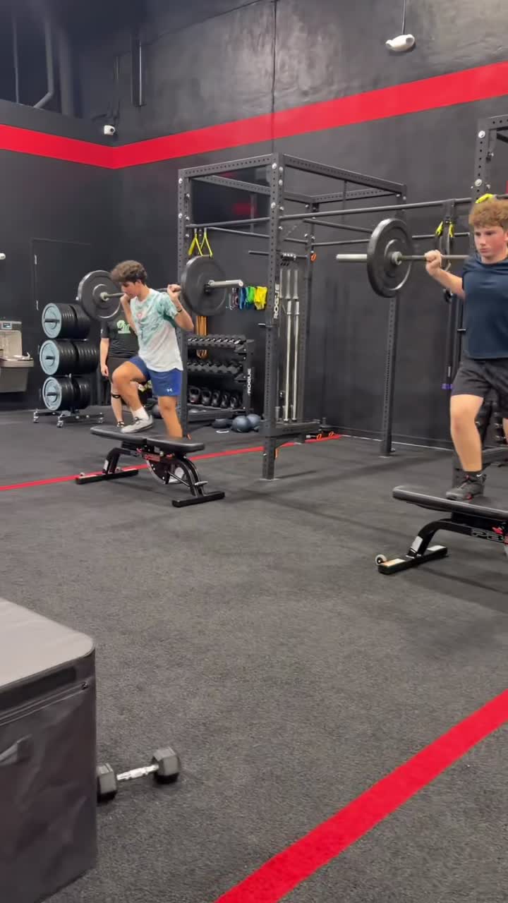 Young athlete in an offseason speed and strength session at Redline Athletics Fort Myers
